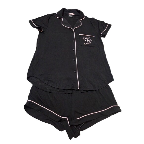 Kate Spade New York Dream A Little Dream Jersey Knit Shorty Pajamas Black F14.1 - Picture 2 of 10